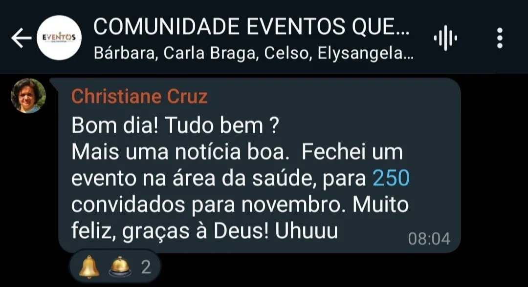 Depoimento: evento fechado na área da saúde para 250 convidados